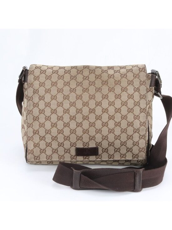Gucci Handbags - ★SOLD★ Gucci GG Canvas Leather Shoulder Bag Crossbody Messenger Brown